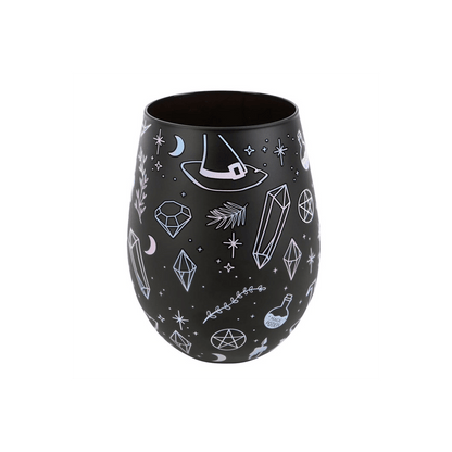 Crystal Witch Print Stemless Glass