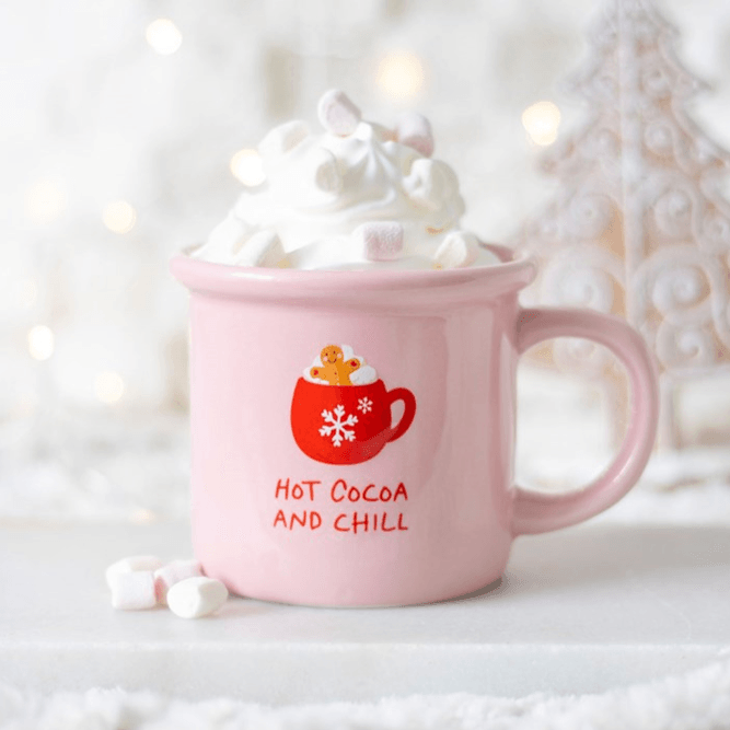 Pink Hot Cocoa and Chill Mug