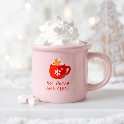 Pink Hot Cocoa and Chill Mug