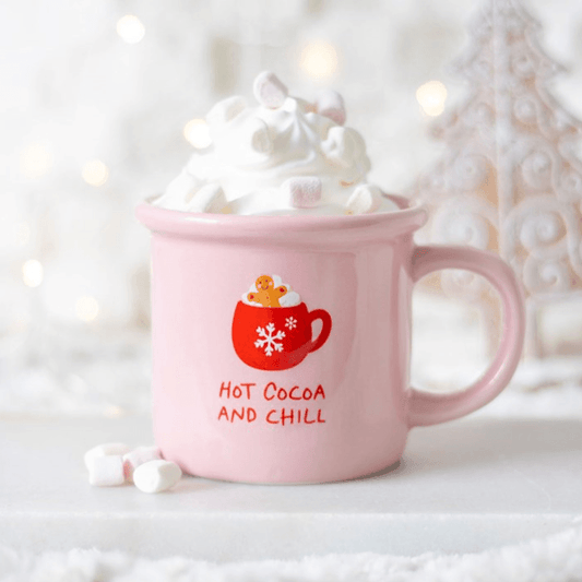Pink Hot Cocoa and Chill Mug