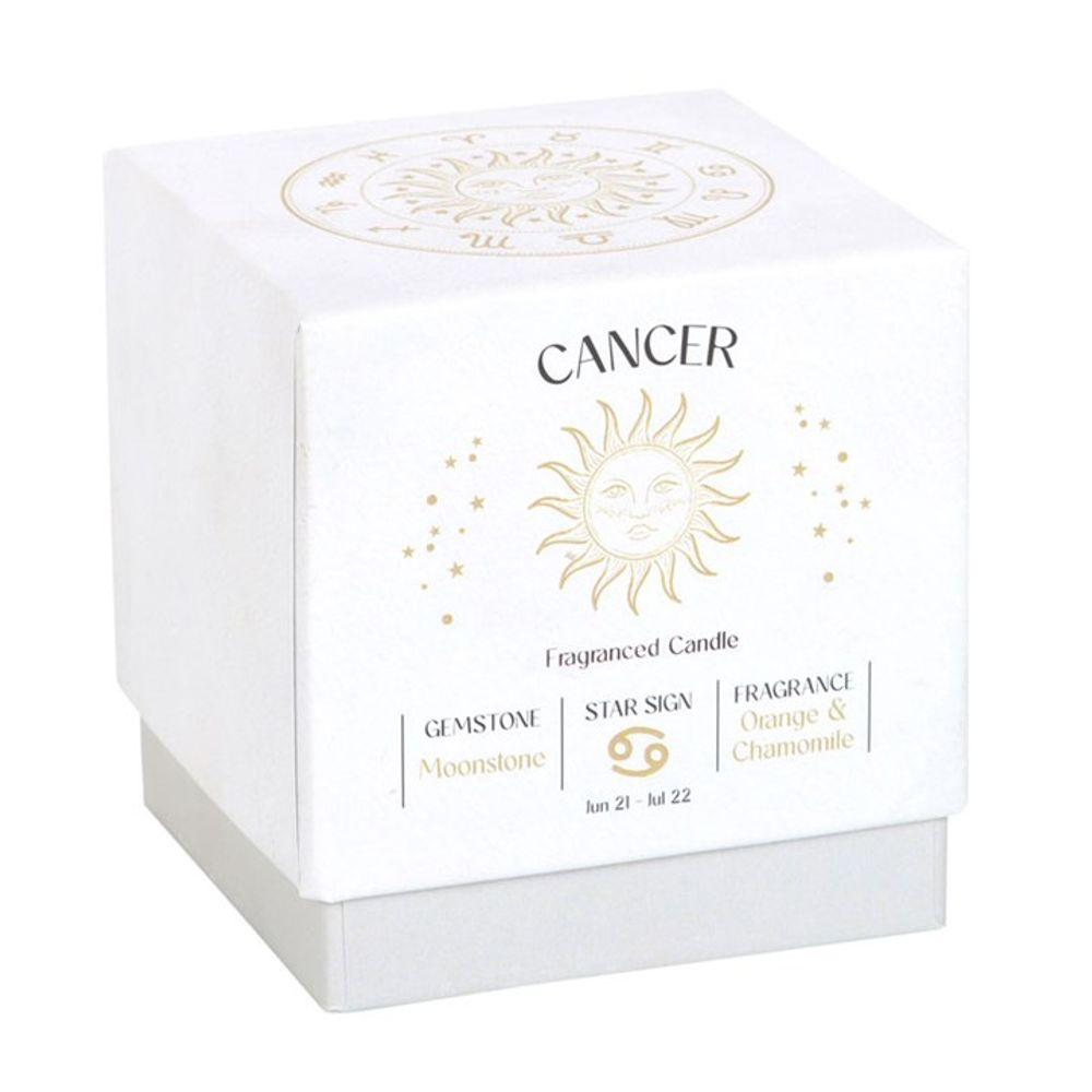 Small Cancer Orange & Chamomile Gemstone Zodiac Candle