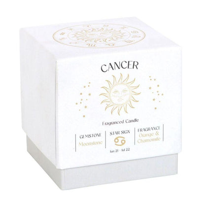 Small Cancer Orange & Chamomile Gemstone Zodiac Candle