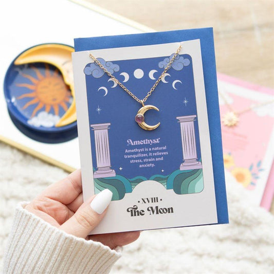 Moon Celestial Amethyst Necklace Card