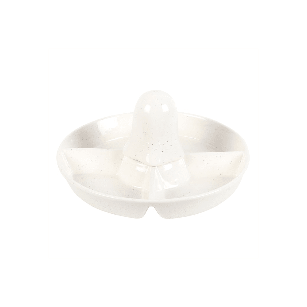 Ceramic Ghost Chip & Dip Snack Dish