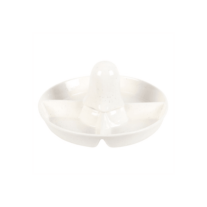 Ceramic Ghost Chip & Dip Snack Dish