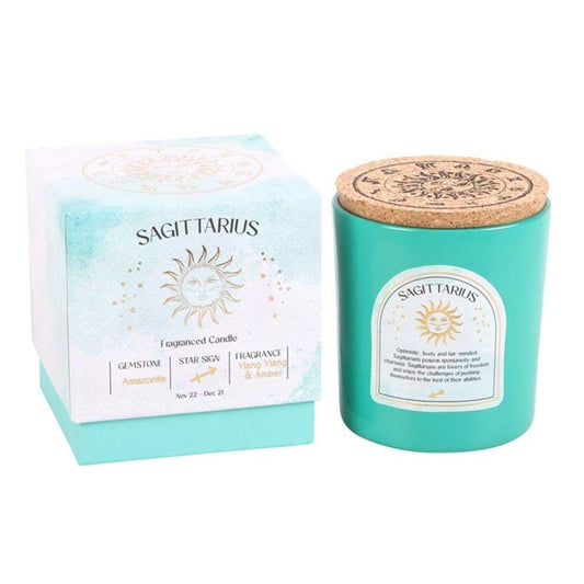 Small Sagittarius Ylang Ylang & Amber Gemstone Zodiac Candle