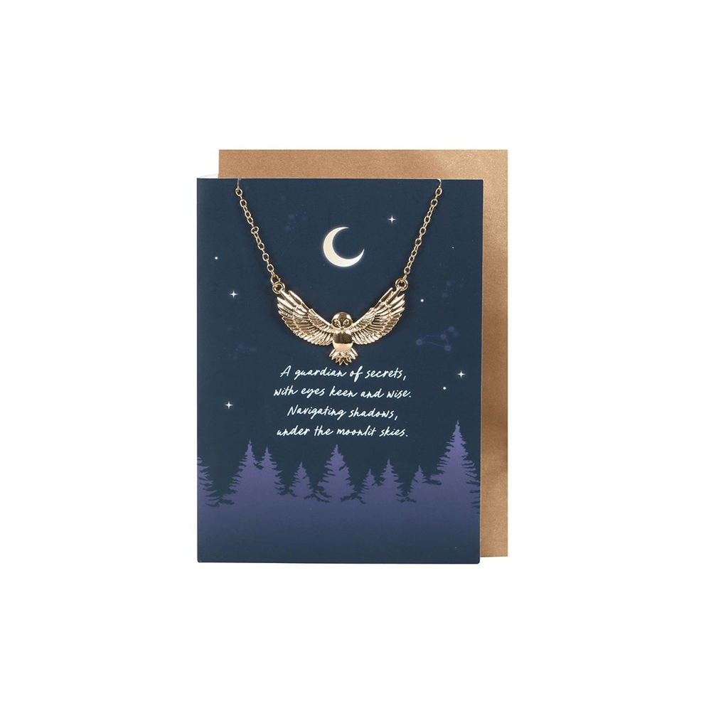 Night Owl Necklace Greeting Card