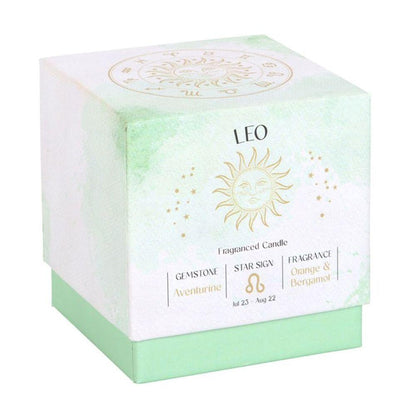 Small Leo Orange & Bergamot Gemstone Zodiac Candle
