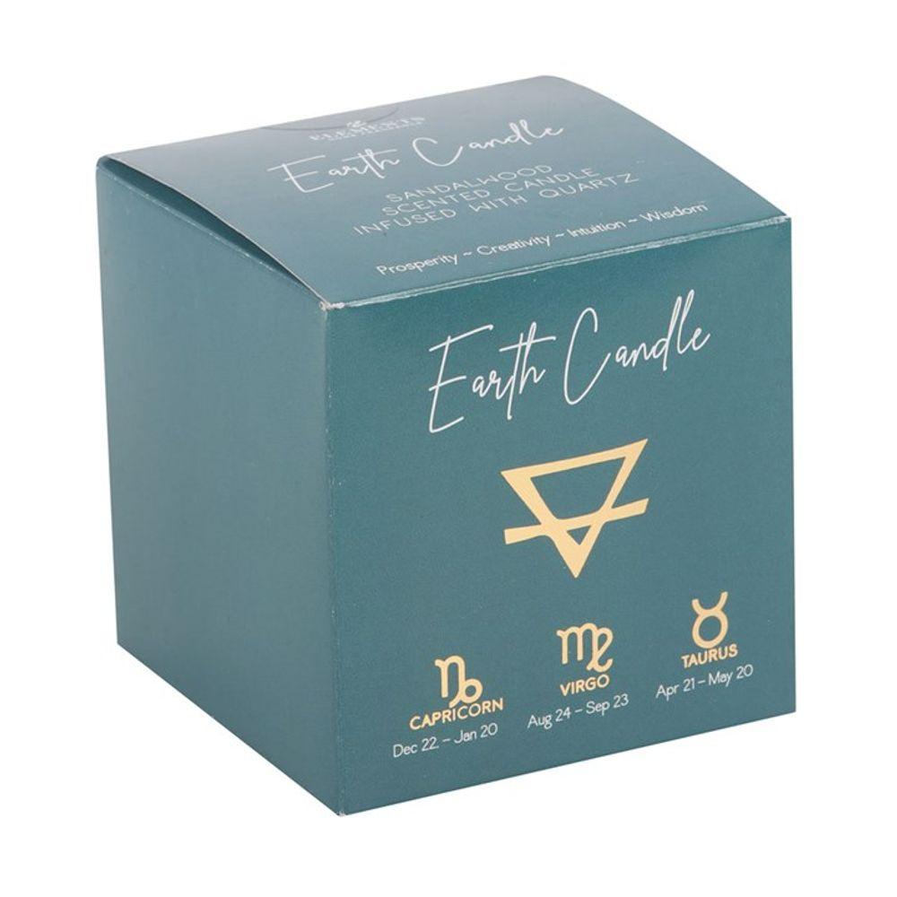 Small Earth Element Sandalwood Crystal Chip Candle
