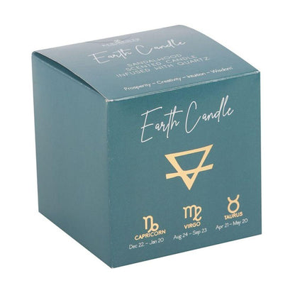 Small Earth Element Sandalwood Crystal Chip Candle