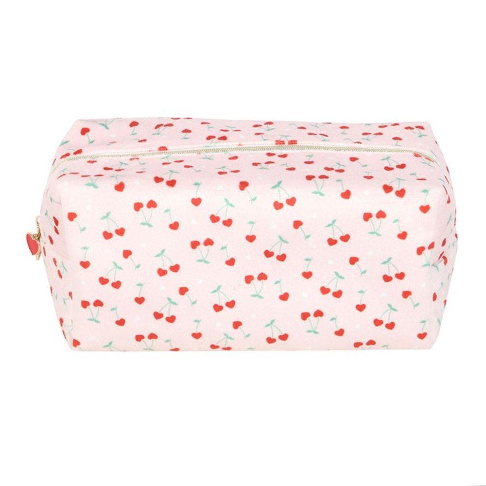 Heart Cherry Print Makeup Bag