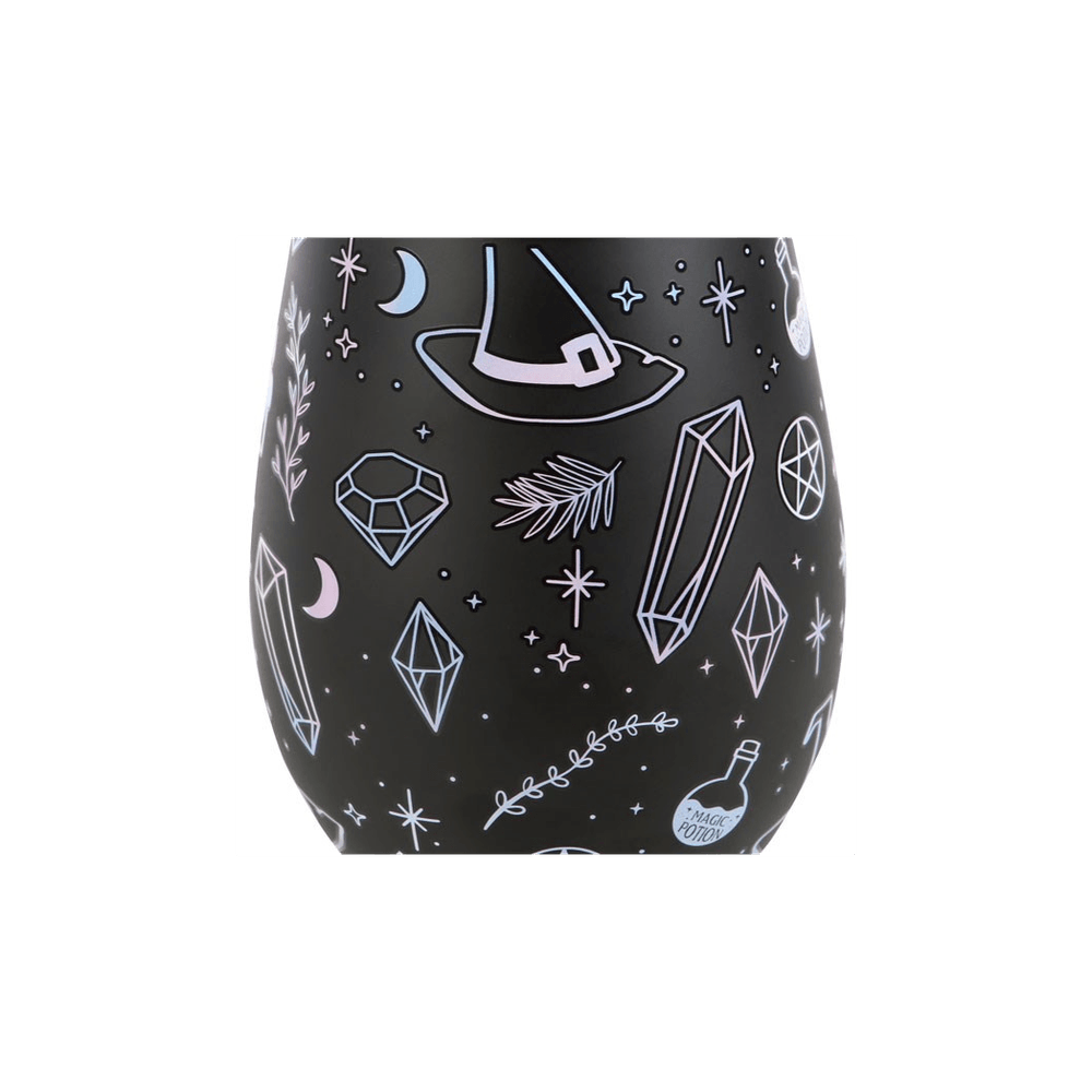 Crystal Witch Print Stemless Glass