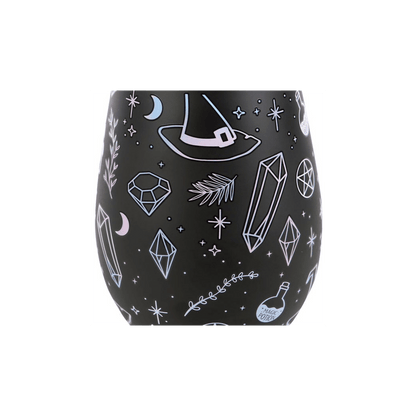 Crystal Witch Print Stemless Glass