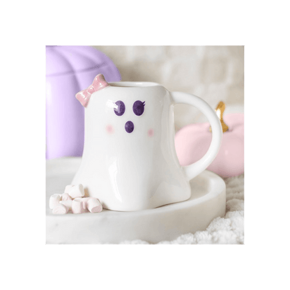 Miss Boo Ghost Shaped Mug with Bow