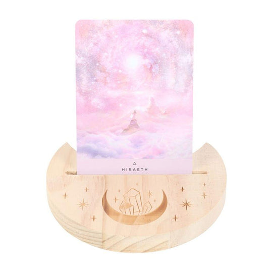 Natural Crystal Crescent Moon Card Stand