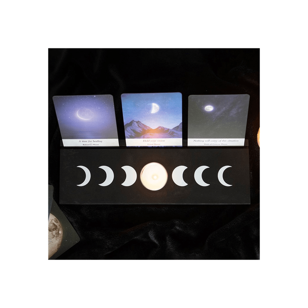 Black Moon Phase Card Stand Tealight Holder