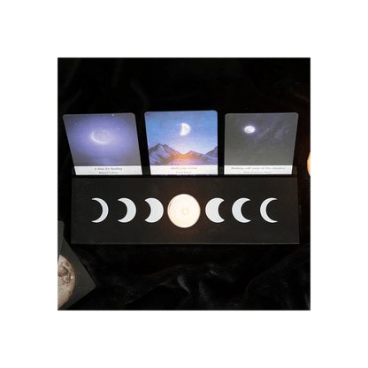 Black Moon Phase Card Stand Tealight Holder