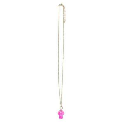 Pink Aura Crystal Mushroom Necklace Greeting Card