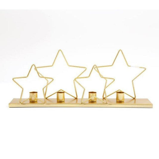 39cm Gold Star Candle Holder