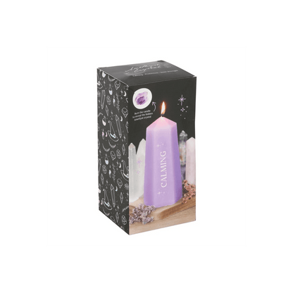 Calming Crystal Candle with Rough Amethyst