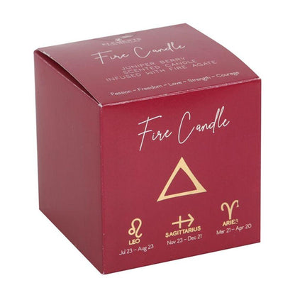 Small Fire Element Juniper Berry Crystal Chip Candle