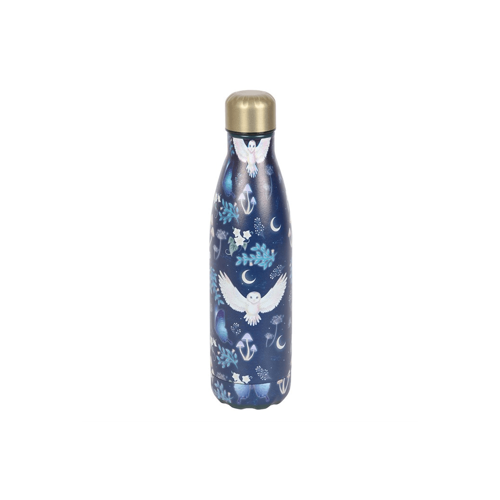 Night Flight Owl Print Metal Water Bottle