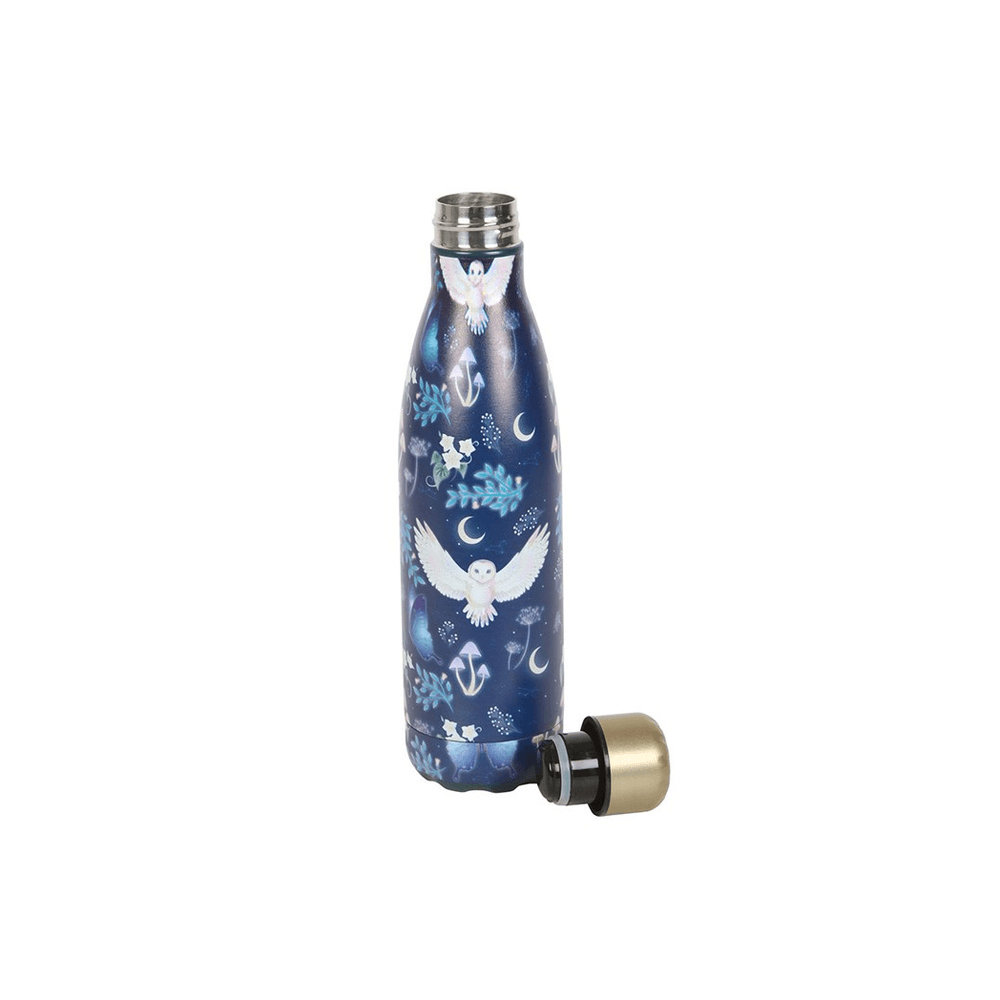 Night Flight Owl Print Metal Water Bottle