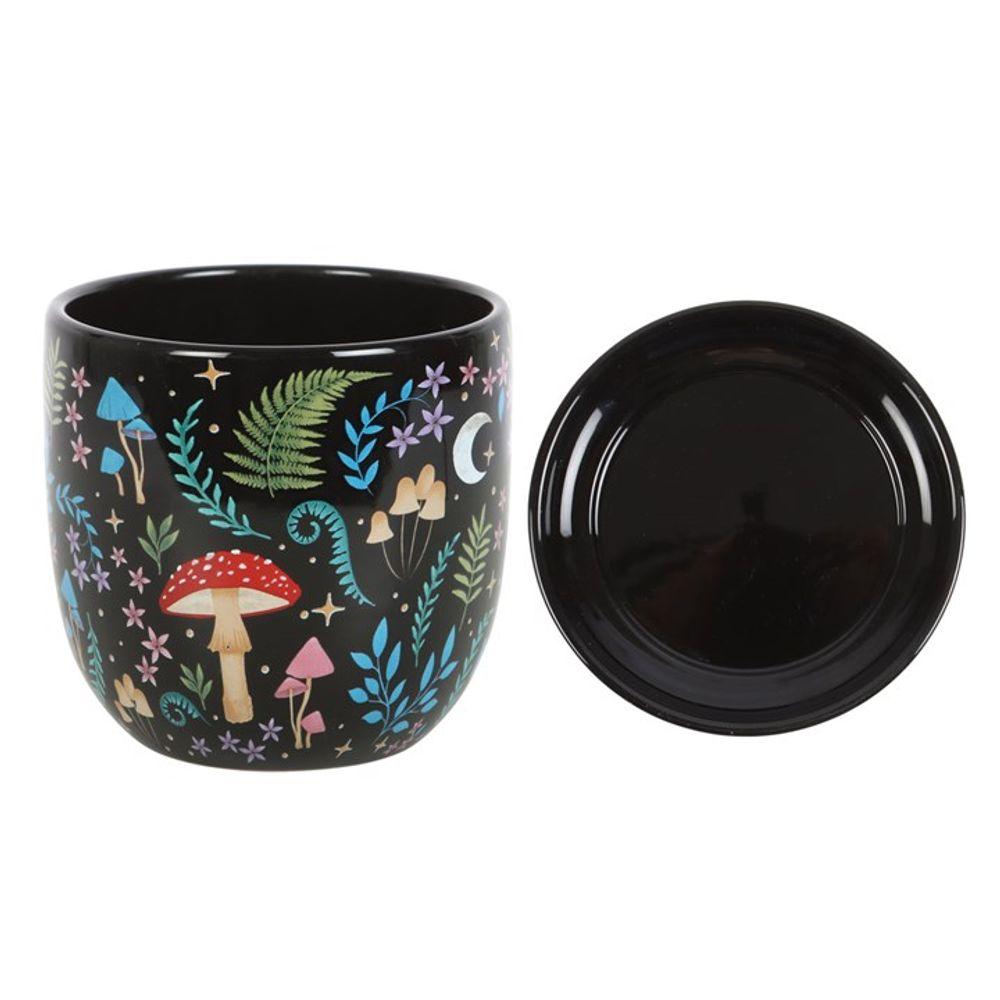 Small Dark Forest Ceramic Plant Pot & Saucer