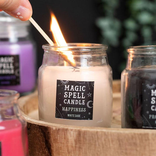 Small White Sage 'Happiness' Spell Candle Jar