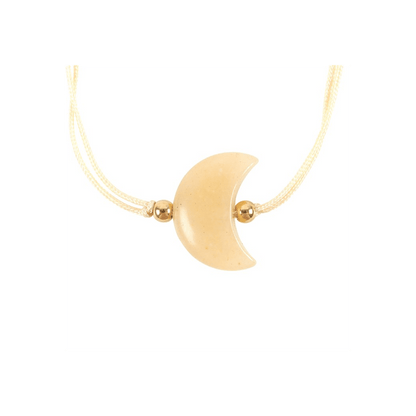 Be Brave Yellow Jade Crystal Moon Bracelet