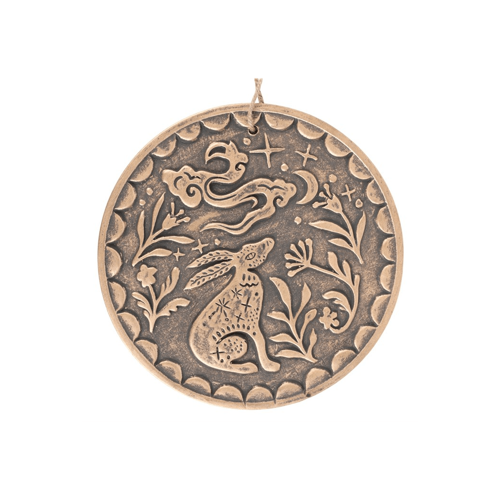 Bronze Midnight Hare Terracotta Plaque