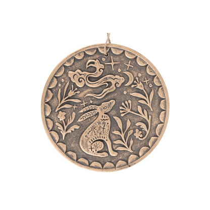 Bronze Midnight Hare Terracotta Plaque