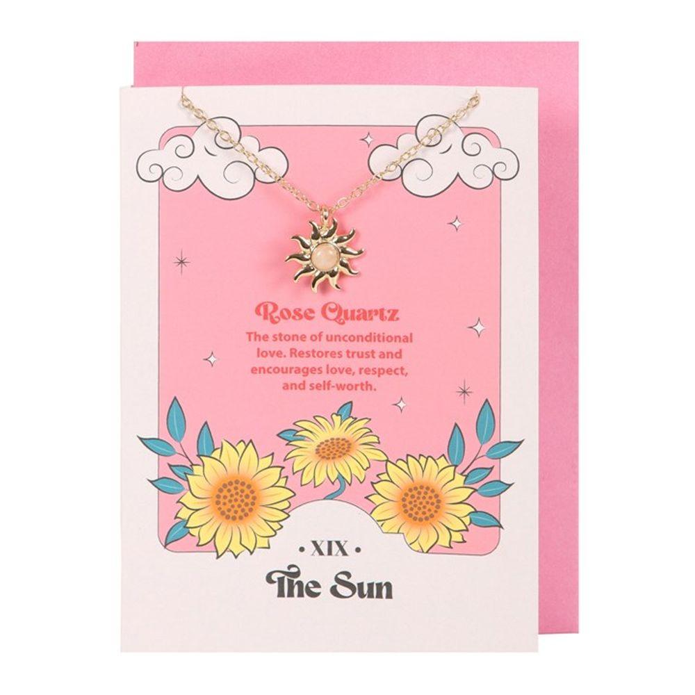 Sun Celestial Rose Quartz Necklace Card