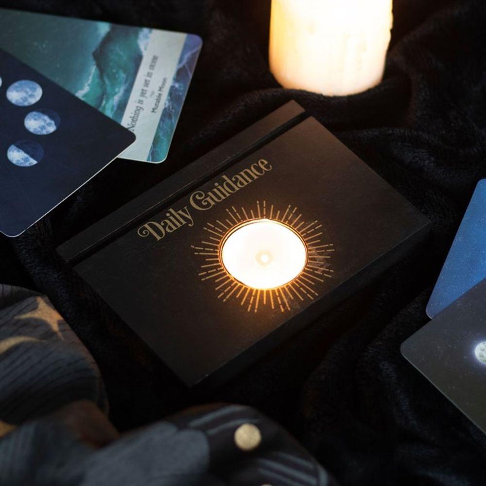 Black Daily Guidance Card Stand Tealight Holder