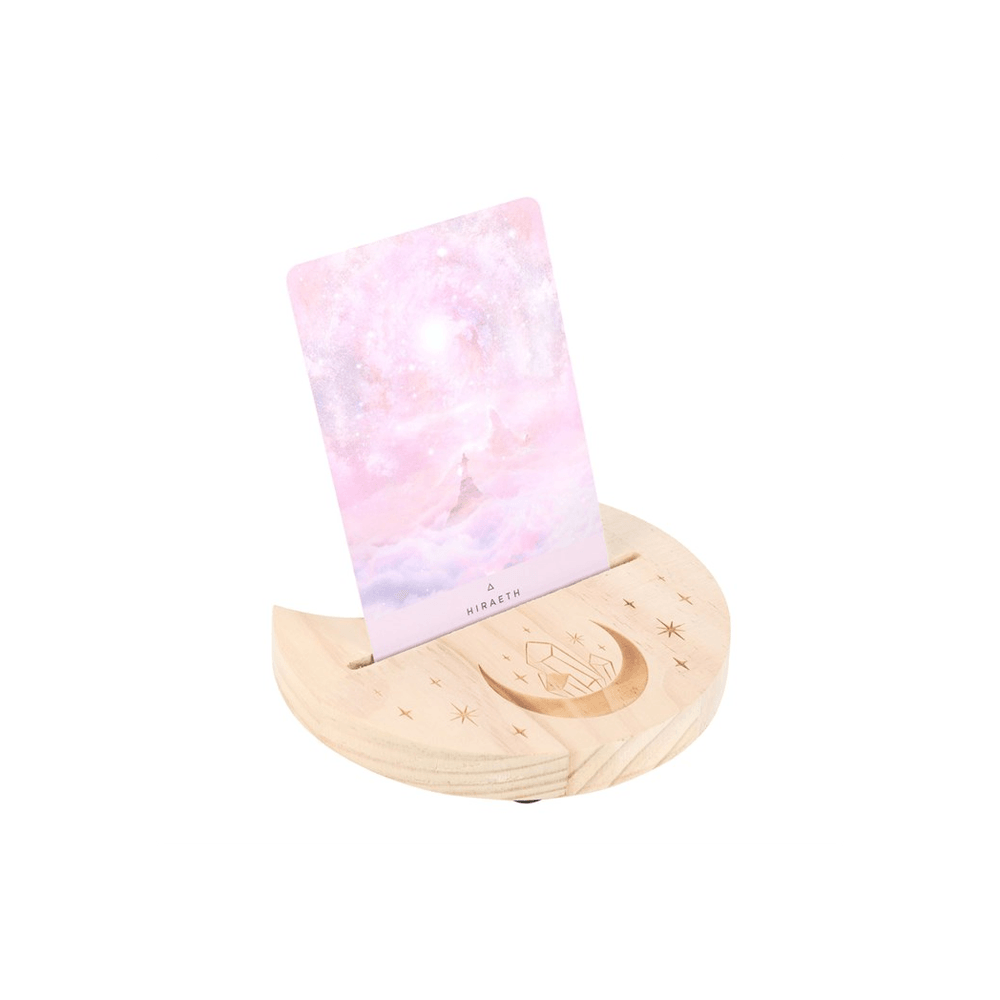 Natural Crystal Crescent Moon Card Stand