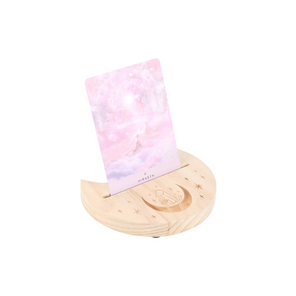Natural Crystal Crescent Moon Card Stand