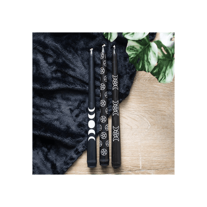 Set of 3 Black Magic Mystical Taper Candles